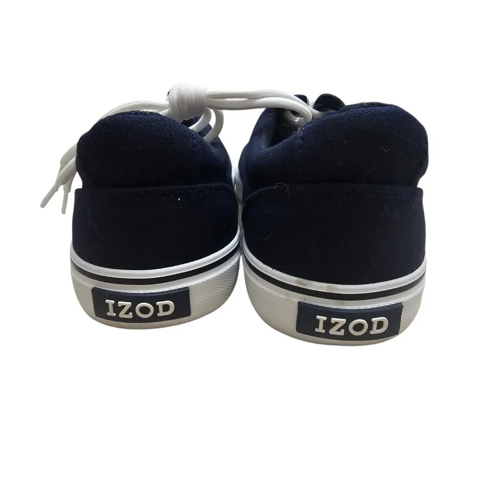 IZOD Men's Rangley Canvas Memory Foam Lace Up Sneaker Navy 8
